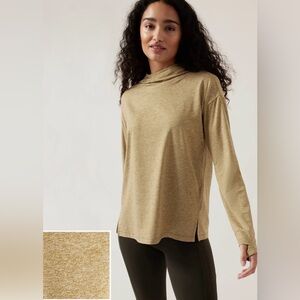 EUC Athleta Uptempo II Elevate Hoodie Sweatshirt Sz Small Green/Brown Run